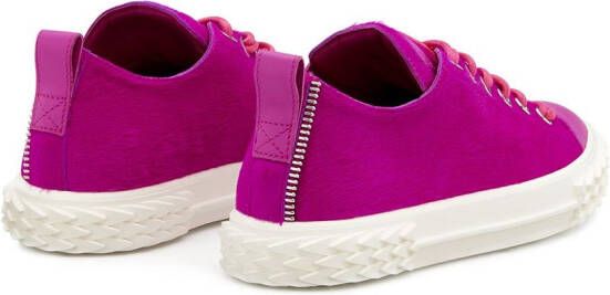 Giuseppe Zanotti fur lace-up sneakers Pink