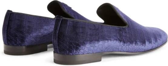 Giuseppe Zanotti G-Flash crocodile-effect loafers Blue