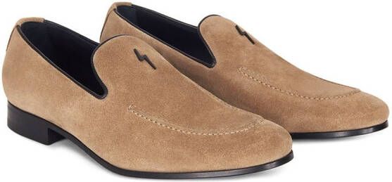 Giuseppe Zanotti G-flash suede slippers Neutrals