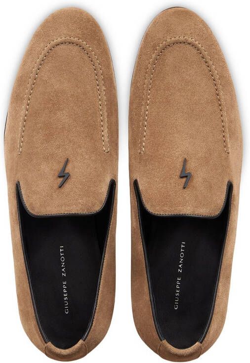 Giuseppe Zanotti G-flash suede slippers Neutrals