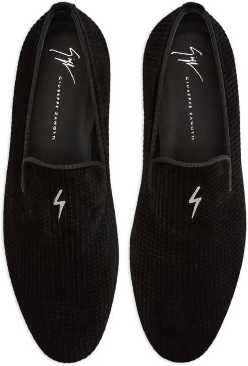 Giuseppe Zanotti G-Flash velvet loafers Black
