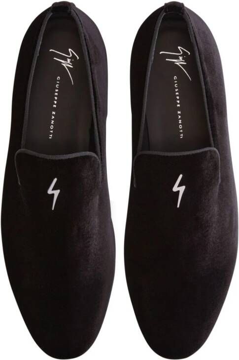 Giuseppe Zanotti G-Flash velvet loafers Black