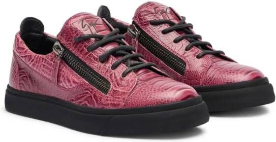 Giuseppe Zanotti Gail crocodile-effect leather sneakers Red