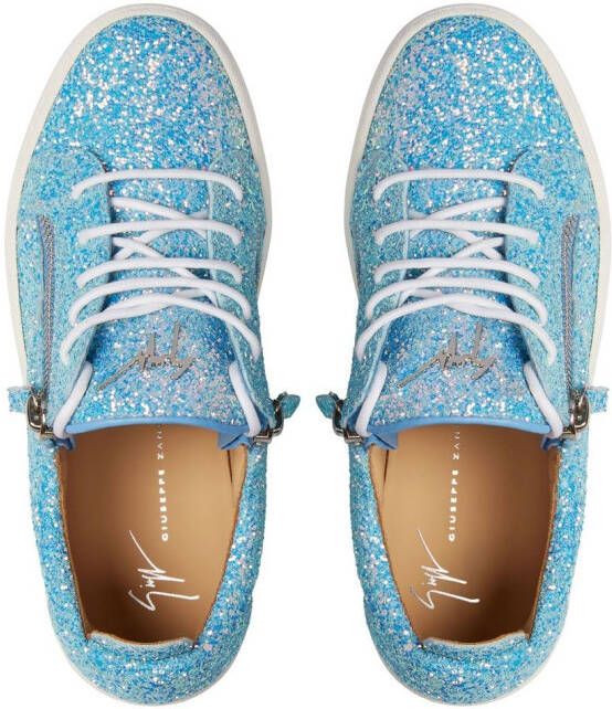 Giuseppe Zanotti Gail glitter low-top sneakers Blue