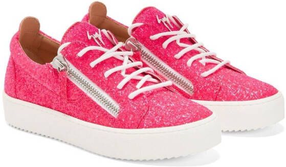 Giuseppe Zanotti Gail glitter low-top sneakers Pink