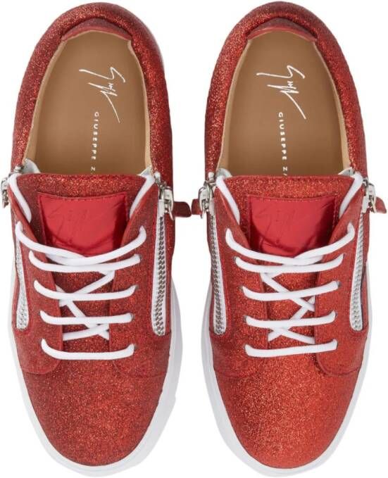 Giuseppe Zanotti Gail glitter sneakers Red