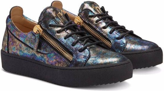 Giuseppe Zanotti Gail iridescent-effect leather trainers Multicolour