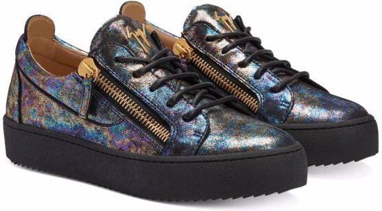 Giuseppe Zanotti Gail iridescent-effect leather trainers Multicolour