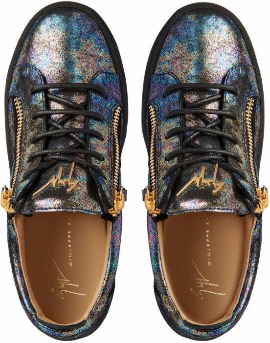 Giuseppe Zanotti Gail iridescent-effect leather trainers Multicolour