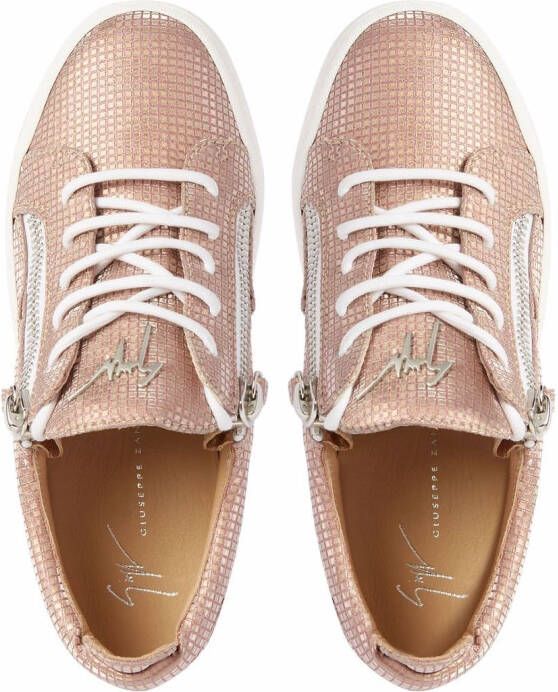 Giuseppe Zanotti Gail metallic-effect sneakers Pink