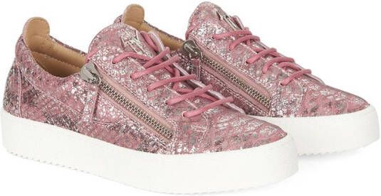 Giuseppe Zanotti Gail metallic low-top sneakers Pink