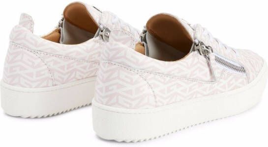 Giuseppe Zanotti Gail monogram leather sneakers White