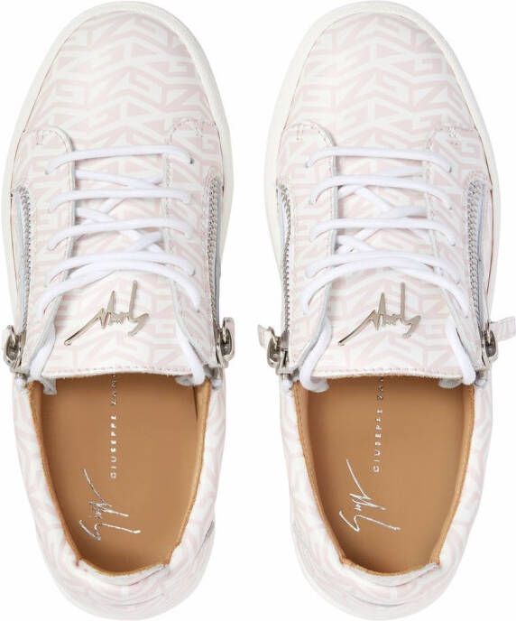 Giuseppe Zanotti Gail monogram leather sneakers White