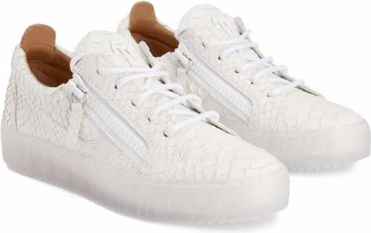 Giuseppe Zanotti Gail snakeskin-textured sneakers White