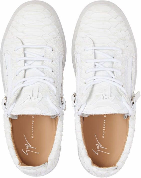 Giuseppe Zanotti Gail snakeskin-textured sneakers White