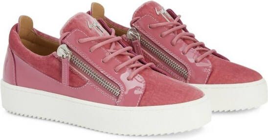 Giuseppe Zanotti Gail velvet low-top sneakers Pink
