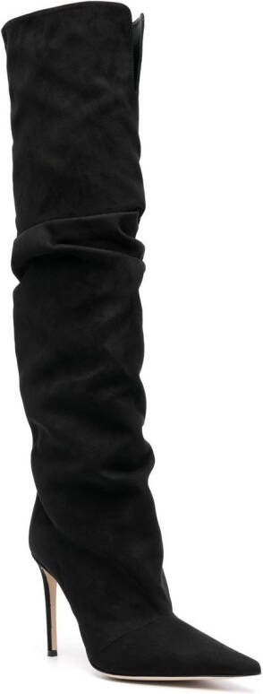 Giuseppe Zanotti gathered-design pointed-toe 110mm boots Black