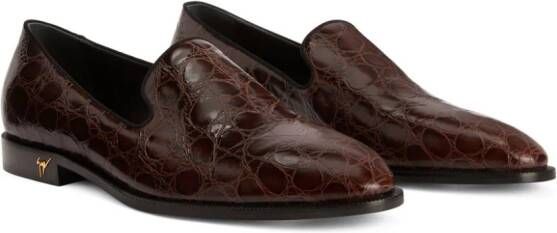 Giuseppe Zanotti Gatien crocodile-effect leather loafers Brown