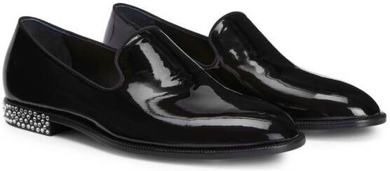 Giuseppe Zanotti Gatien crystal-embellished leather loafers Black