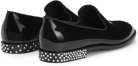 Giuseppe Zanotti Gatien crystal-embellished leather loafers Black