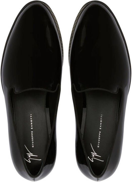 Giuseppe Zanotti Gatien crystal-embellished leather loafers Black