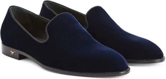 Giuseppe Zanotti Gatien velvet-effect loafers Blue