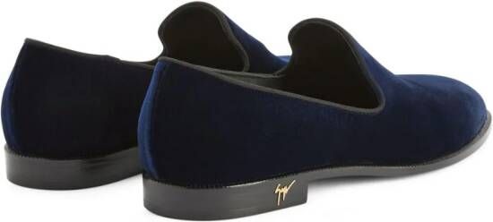Giuseppe Zanotti Gatien velvet-effect loafers Blue