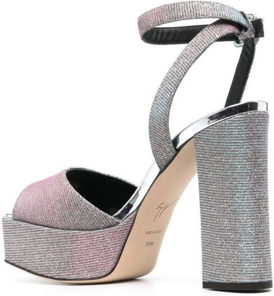 Giuseppe Zanotti glitter-detail heeled 125mm sandals Silver
