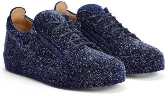 Giuseppe Zanotti glitter-detail low-top sneakers Blue