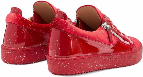 Giuseppe Zanotti glitter-embellished Frankie sneakers Red