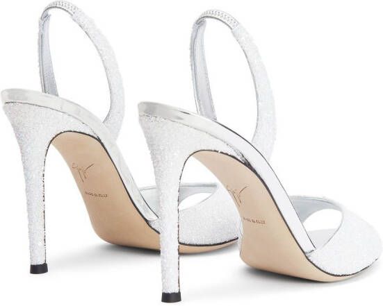 Giuseppe Zanotti glitter high-heeled sandals White