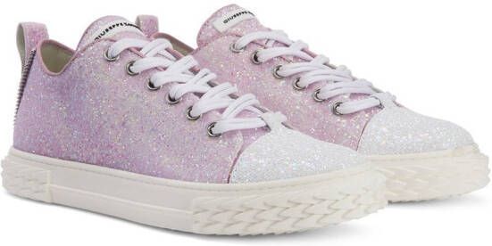 Giuseppe Zanotti glittered low-top sneakers Pink