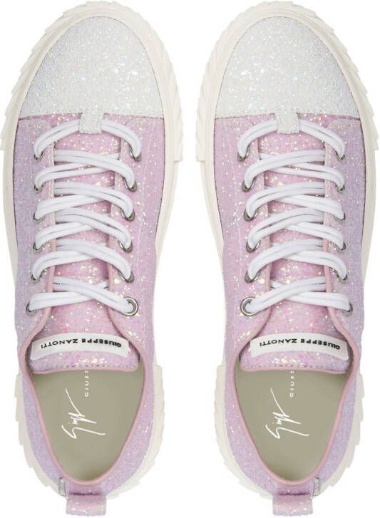 Giuseppe Zanotti glittered low-top sneakers Pink