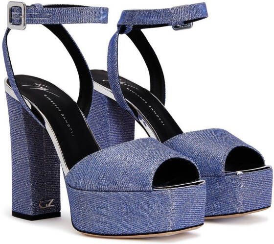 Giuseppe Zanotti glittered platform sandals Blue