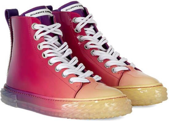 Giuseppe Zanotti gradient effect high-top sneakers Red