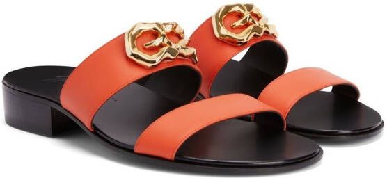 Giuseppe Zanotti Gregorie double-strap sandals Orange