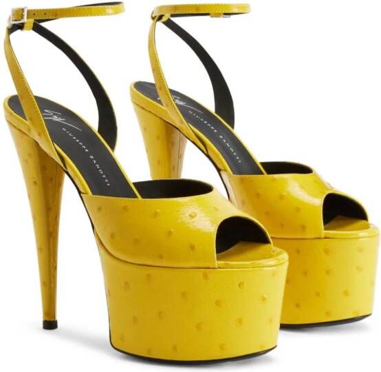 Giuseppe Zanotti Gz Aida 150mm platform leather sandals Yellow