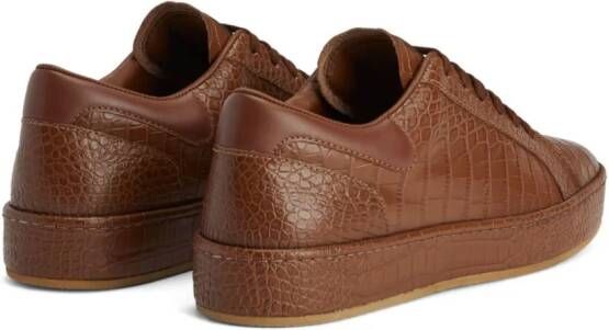 Giuseppe Zanotti GZ CITY crocodile-embossed leather sneakers Brown