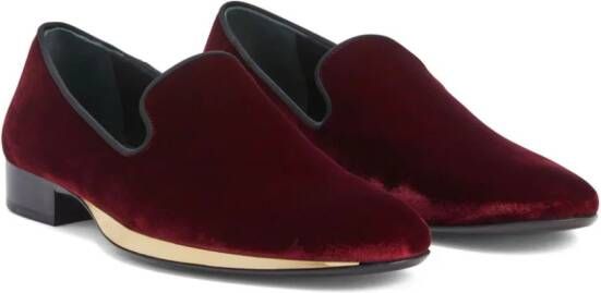 Giuseppe Zanotti GZ Flash velvet loafers Red