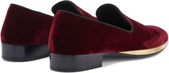 Giuseppe Zanotti GZ Flash velvet loafers Red
