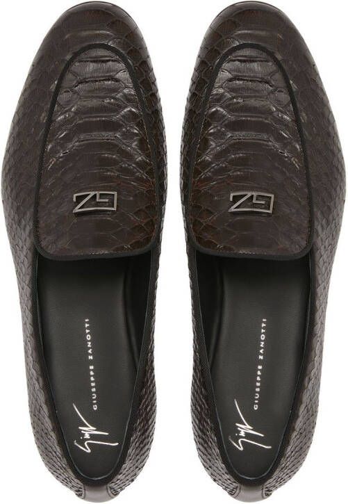 Giuseppe Zanotti GZ Rudolph snakeskin-effect loafers Brown
