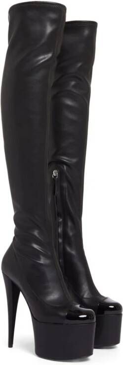 Giuseppe Zanotti GZ-Yana 150mm leather knee boots Black
