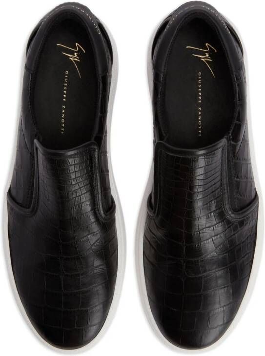Giuseppe Zanotti Gz94 crocodile-embossed leather sneakers Black
