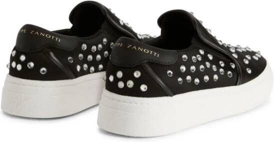 Giuseppe Zanotti Gz94 crystal-embellished satin sneakers Black