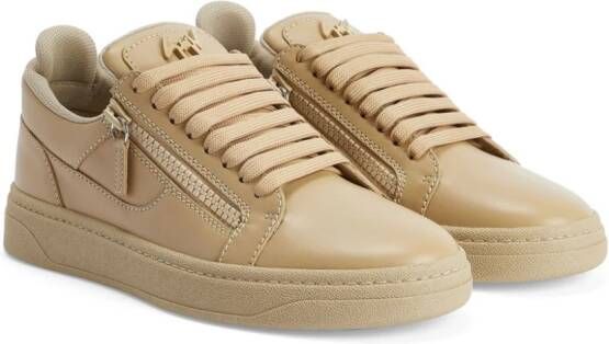 Giuseppe Zanotti GZ94 logo-plaque leather sneakers Neutrals