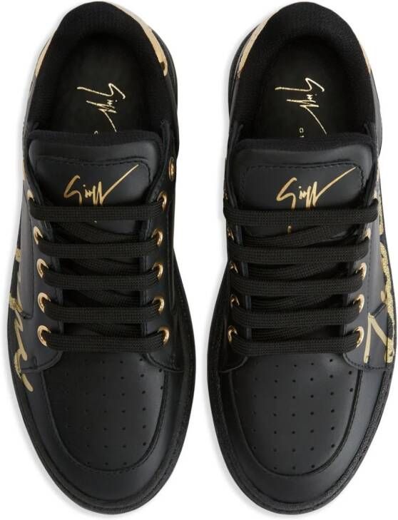 Giuseppe Zanotti Gz94 logo-print leather sneakers Black