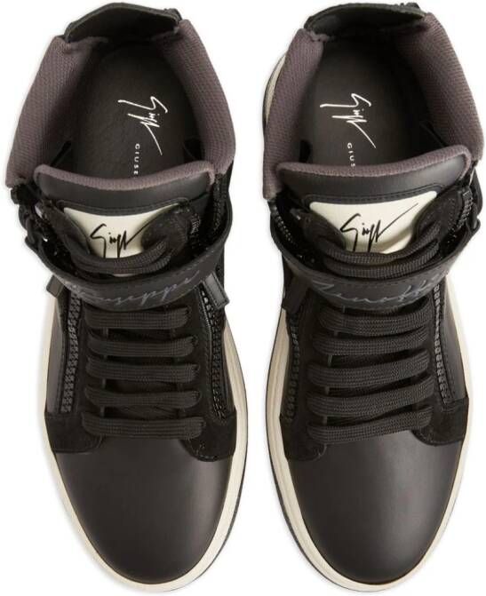 Giuseppe Zanotti Gz94 panelled leather sneakers Brown