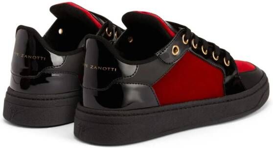 Giuseppe Zanotti GZ94 panelled velvet sneakers Black