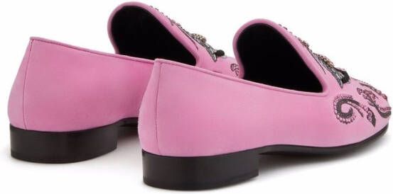Giuseppe Zanotti Gzxswaelee embellished loafers Pink