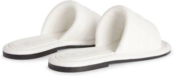 Giuseppe Zanotti Harmande flat leather sandals White